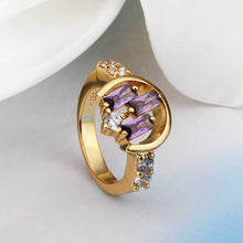 floating charms 18K Gold Plated wedding rings violetta g opal horloge153 ELY