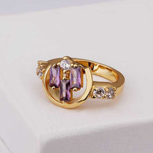 floating charms 18K Gold Plated wedding rings violetta g opal horloge153 ELY