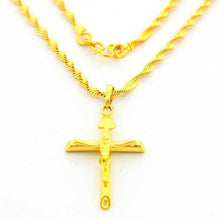 floating charms 24k gold plated necklace men cross collane Elegant271 ELY