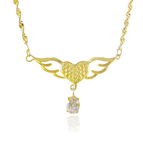 floating charms 24k gold plated pendant necklace withe crystal gros collier femme floating charms27 ELY