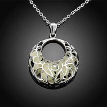 floating charms Glowing Necklace pendant necklace Crescent pattern maxi colar jewelry LUYN 1 ELY