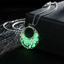 floating charms Glowing Necklace pendant necklace Crescent pattern maxi colar jewelry LUYN 1 ELY
