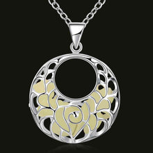 floating charms Glowing Necklace pendant necklace Crescent pattern maxi colar jewelry LUYN 1 ELY