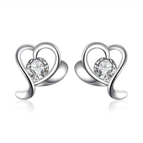 floating charms silver 925 earing Shape inlaid crystal stud brincos de festa wedding ELY