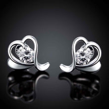 floating charms silver 925 earing Shape inlaid crystal stud brincos de festa wedding ELY