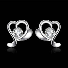 floating charms silver 925 earing Shape inlaid crystal stud brincos de festa wedding ELY
