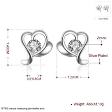 floating charms silver 925 earing Shape inlaid crystal stud brincos de festa wedding ELY