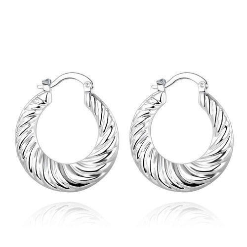 floating charms silver earing Screw thread clip cufflinks wedding 697 ELY