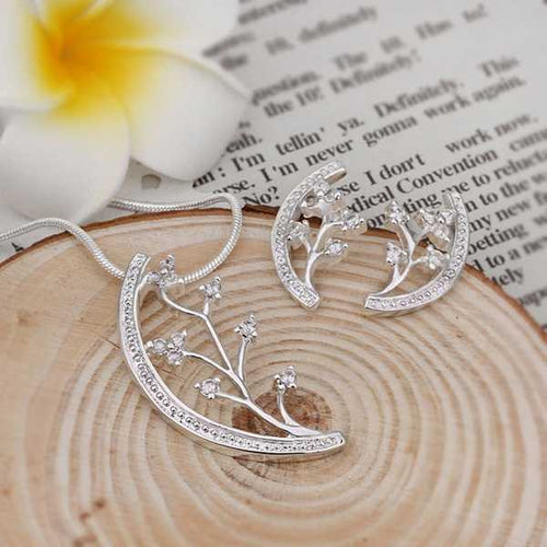 floating charms silver jewelry sets Sets186 ELY
