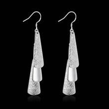 floating charms silver plated clip on earrings Triple Pieces drop boucle doreille femme joyas 219 ELY