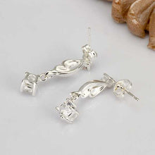 floating charms silver plated earings jewelry Austria Crystal stud pendientes bear bone 1 ELY