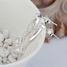 floating charms silver plated earings jewelry Austria Crystal stud pendientes bear bone 1 ELY