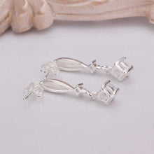 floating charms silver plated earings jewelry Inlaid White Stone drop pendientes bear charms ELY