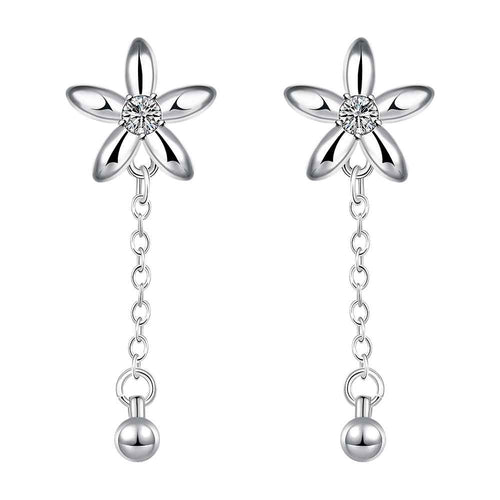 floating charms silver plated earings flower stud ear cuff horloge ELY