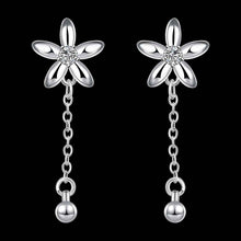 floating charms silver plated earings flower stud ear cuff horloge ELY