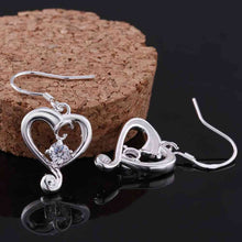 floating charms silver-plated earring cloud heart white drop pendientes bear floating charms ELY
