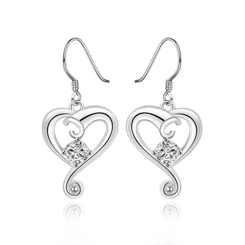 floating charms silver-plated earring cloud heart white drop pendientes bear floating charms ELY