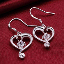 floating charms silver-plated earring cloud heart white drop pendientes bear floating charms ELY
