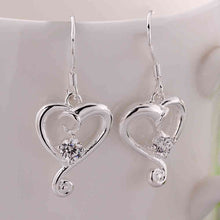floating charms silver-plated earring cloud heart white drop pendientes bear floating charms ELY