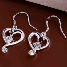 floating charms silver-plated earring cloud heart white drop pendientes bear floating charms ELY