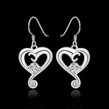 floating charms silver-plated earring cloud heart white drop pendientes bear floating charms ELY