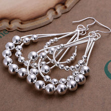 floating charms silver plated earrings Triple Bean Chain drop ear cuff fine jewelry ELY