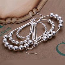 floating charms silver plated earrings Triple Bean Chain drop ear cuff fine jewelry ELY