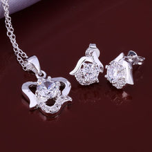 floating charms silver plated jewelry set white rose E+N wedding decoration ELY