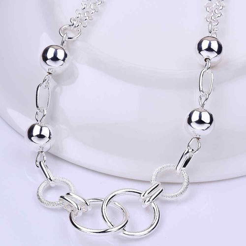 floating charms silver plated necklace pans and shin multi-layer necklaces jewelry139 ELY