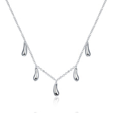 floating charms silver plated necklace women Droplets colares bijoux353 ELY