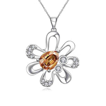 floating charms silver plated pendant Flowers inlaid stone bead necklace horloge 714 ELY