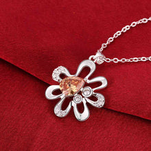 floating charms silver plated pendant Flowers inlaid stone bead necklace horloge 714 ELY