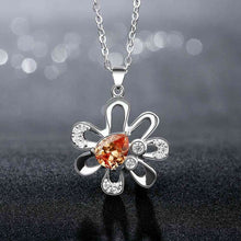 floating charms silver plated pendant Flowers inlaid stone bead necklace horloge 714 ELY