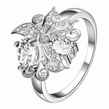 floating charms silver plated ring Large clusters of flowers ring men Factory ELY