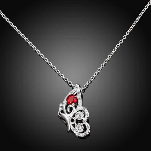 floating charms silver plated statement necklace Angel wing collares women joias182 ELY