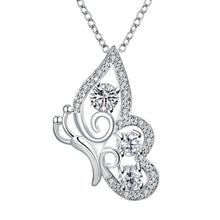 floating charms silver plated statement necklace Angel wing collares women joias182 ELY