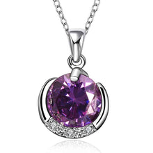 floating charms women necklace violet sky purple stone colares bijoux FBLN 19 ELY