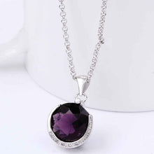 floating charms women necklace violet sky purple stone colares bijoux FBLN 19 ELY