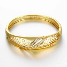 online shopping india 18K Gold Plated friendship bangle Hollow twill women bracelet wedding decoration HBZ 2 ELY