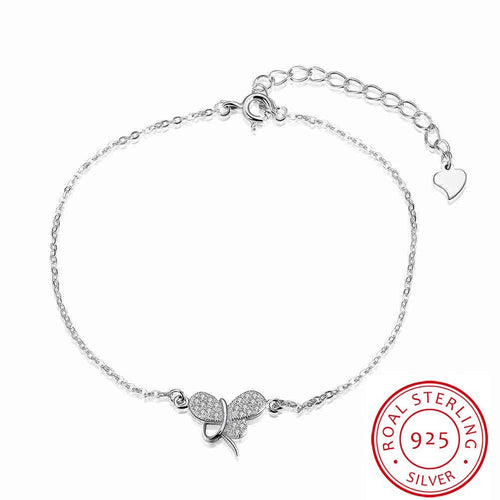 online shopping india 925 silver bracelets & bangles Stone inlaid Butterfly pulsera wedding decoration STVH 51 ELY
