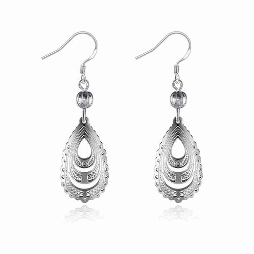 online shopping india 925 Sterling Silver earrings Hollow water dropl orecchini diy 331 ELY
