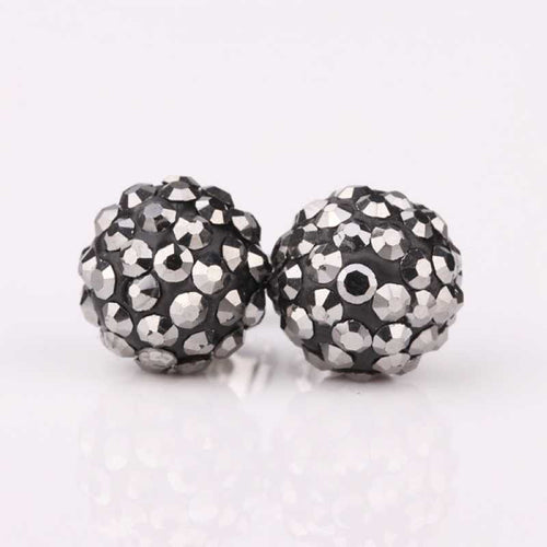 online shopping india Shamballa earings jewelry black crystal stud pendientes bear floating charms ELY
