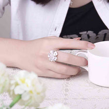 online shopping india silver Engagement rings Five leaves and flowers anel joias 29 ELY