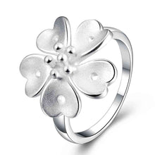 online shopping india silver Engagement rings Five leaves and flowers anel joias 29 ELY