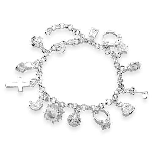 online shopping india silver With 13 Charms men bracelet horloge144 ELY
