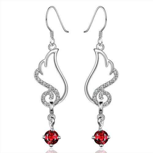 online shopping india silver earings wing red stone drop cufflinks margarida 21 ELY