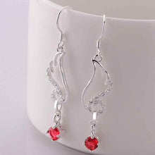 online shopping india silver earings wing red stone drop cufflinks margarida 21 ELY