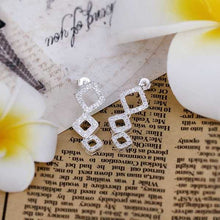 online shopping india silver earrings Insets Three Square drop ear cuff Costume Jewellery 187 ELY