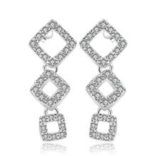 online shopping india silver earrings Insets Three Square drop ear cuff Costume Jewellery 187 ELY
