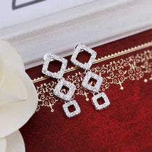 online shopping india silver earrings Insets Three Square drop ear cuff Costume Jewellery 187 ELY